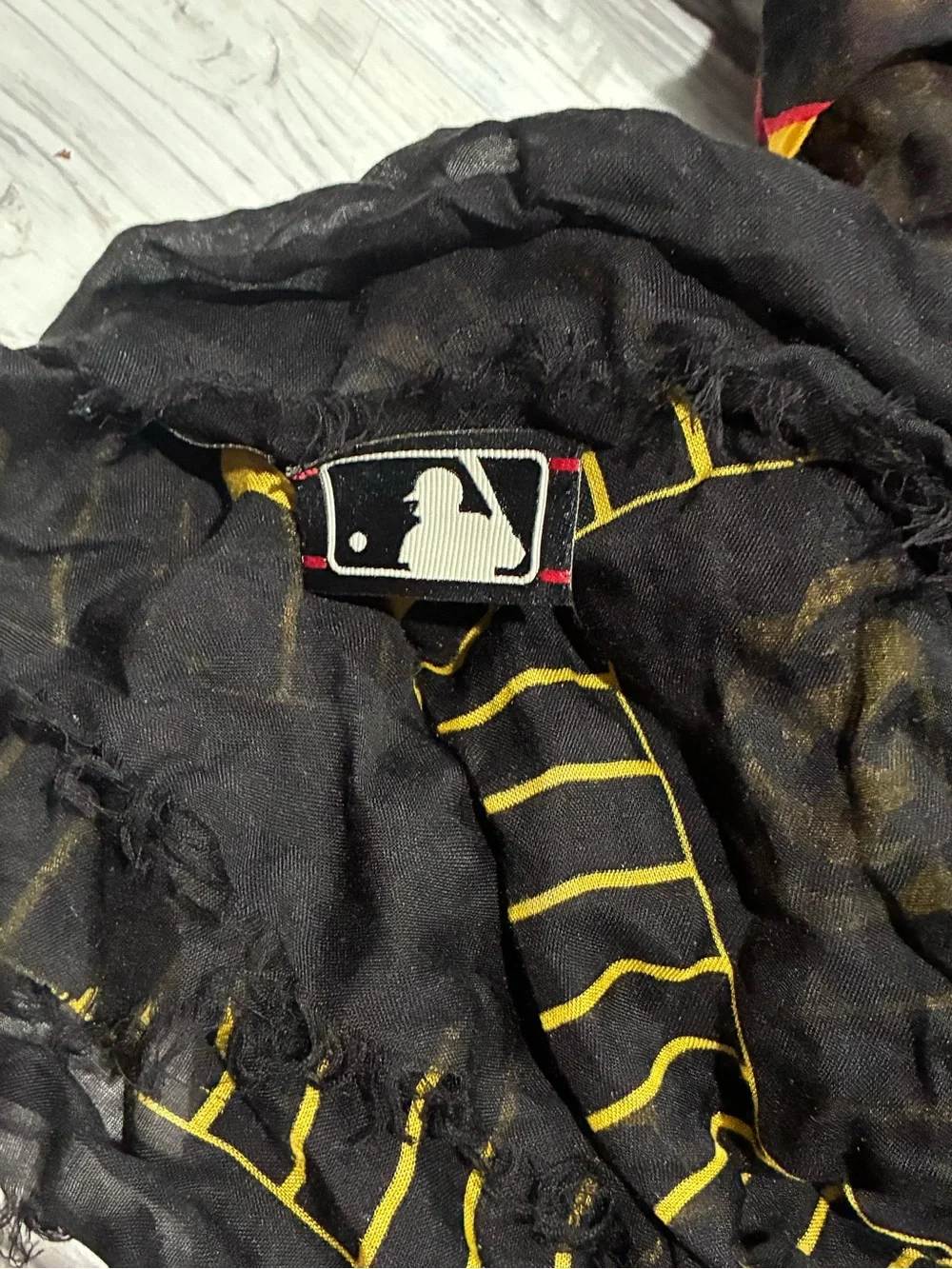 Black and Yellow Men's Designer Logo Scarf - Unbranded